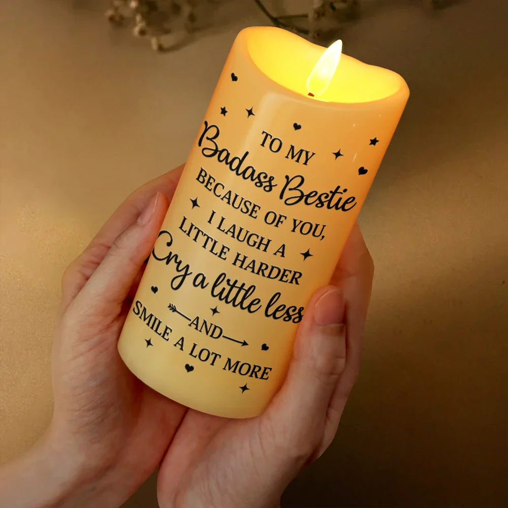 Thank You For Being My Unbiological Sisters - Personalized Flameless LED Candle - Image 3
