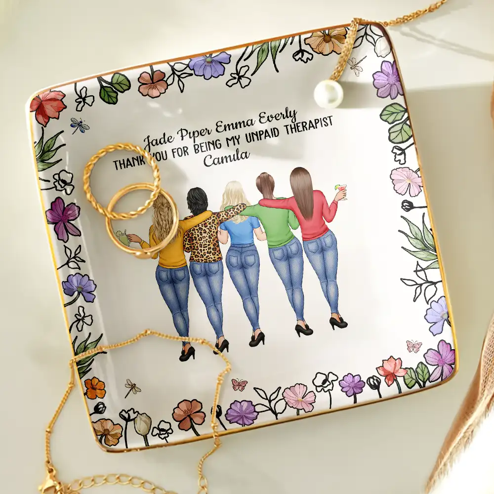 Thank You For Being My Unpaid Therapist Backside Bestie - Personalized Ring Dish - Image 4