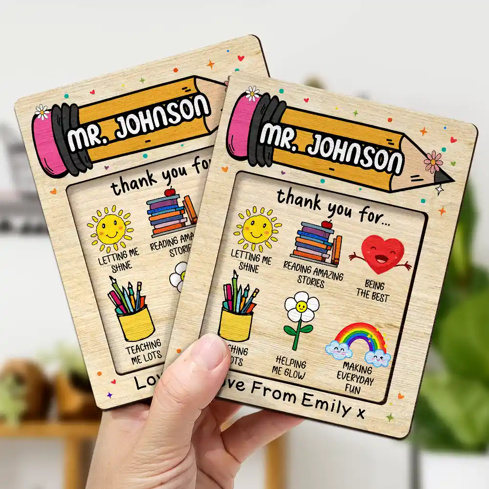 Thank You For Being The Best Teacher - Personalized Sticky Note Pad Holder - Image 2