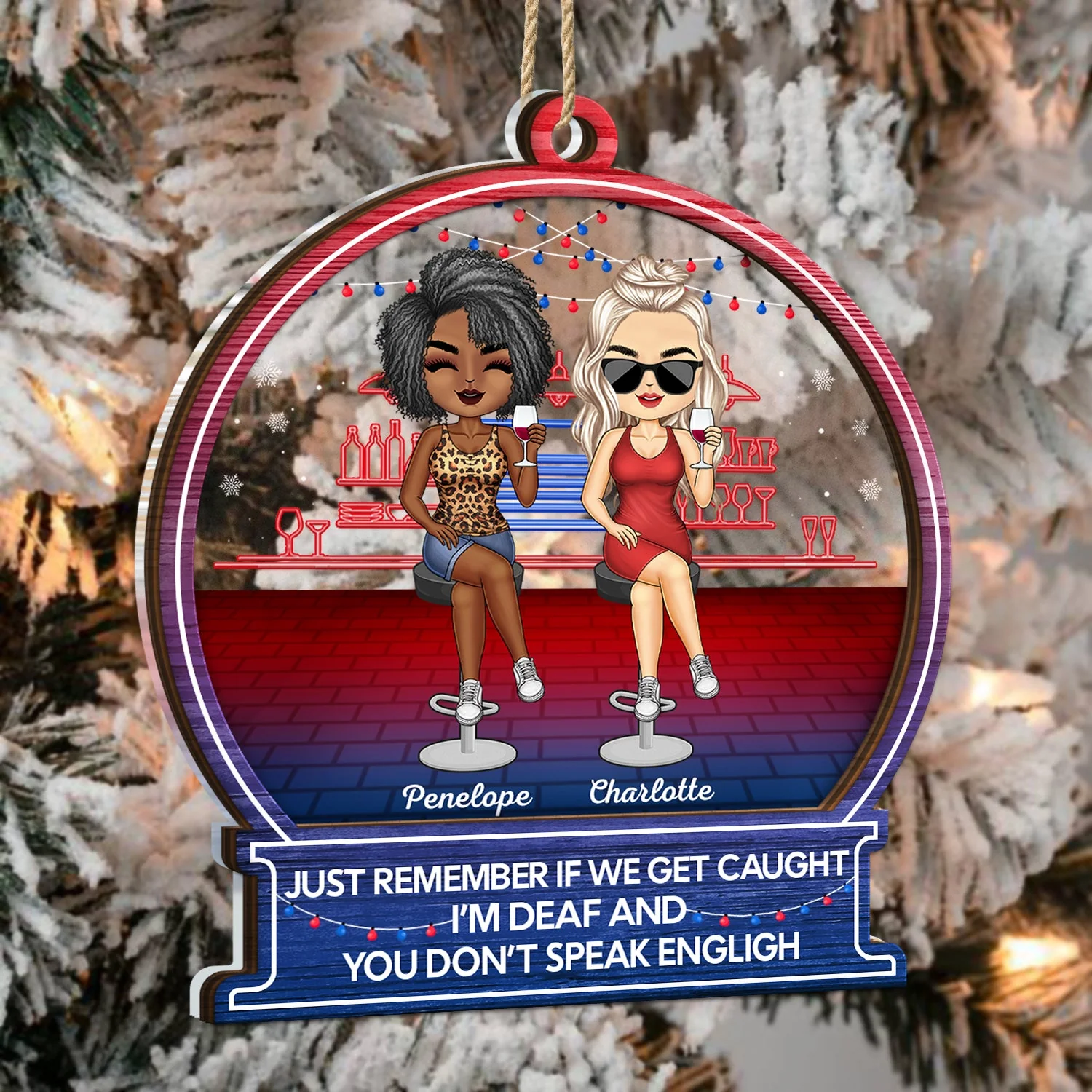 Thank You For Being The Reason - Christmas Gift For Bestie, Colleague - Personalized 2-Layered Mix Ornament - Image 3