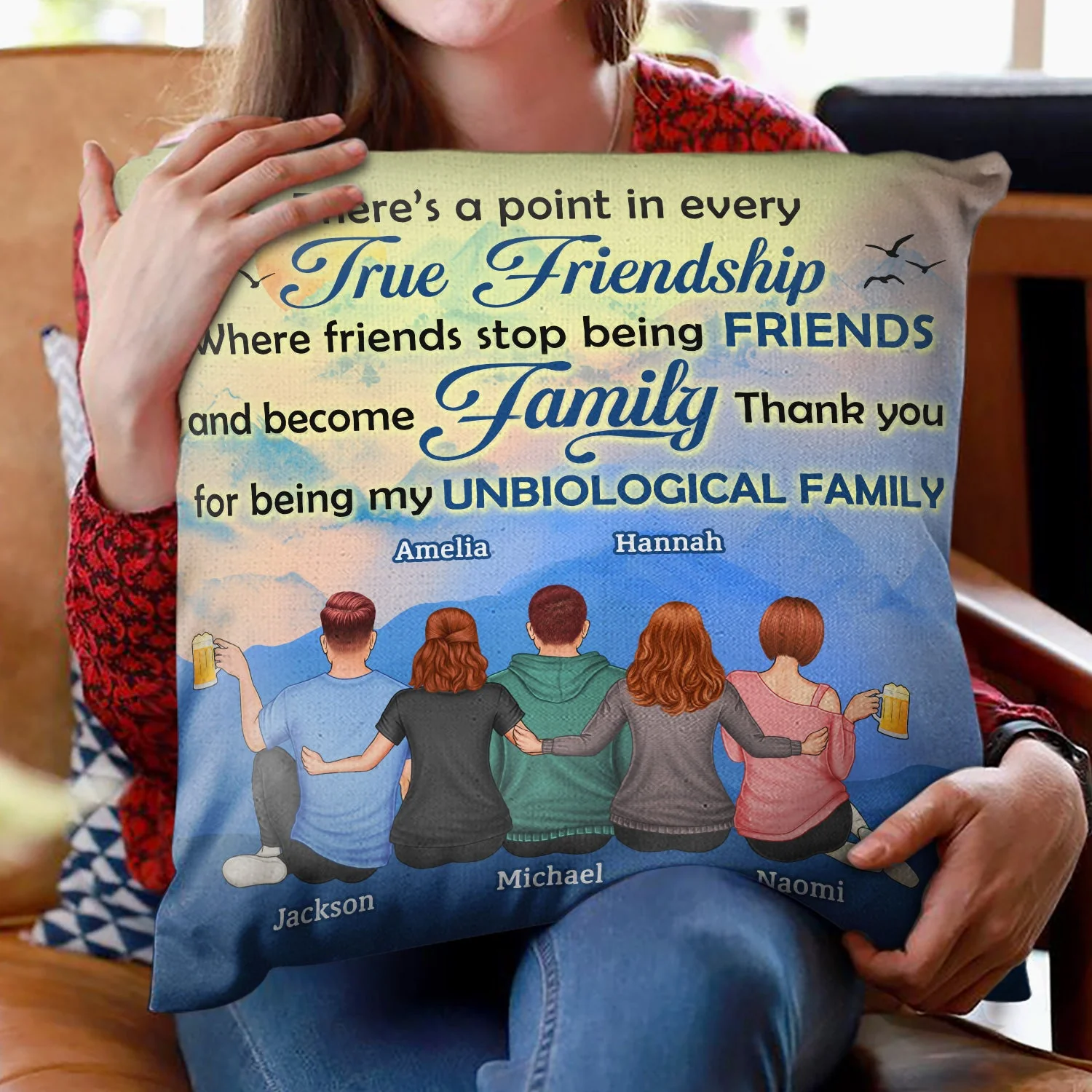 Thank You For The Laughter For All The Fun We Share Besties - Gift For Best Friends - Personalized Custom Pillow - Image 2