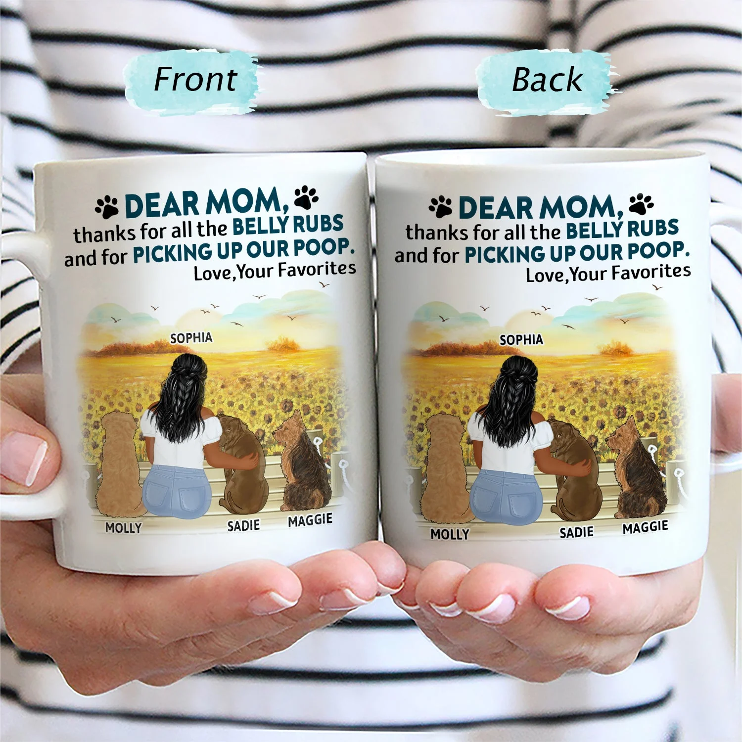 Thanks For All The Belly Rubs - Gift For Dog Lovers, Dog Mom, Dog Dad - Personalized Mug - Image 2