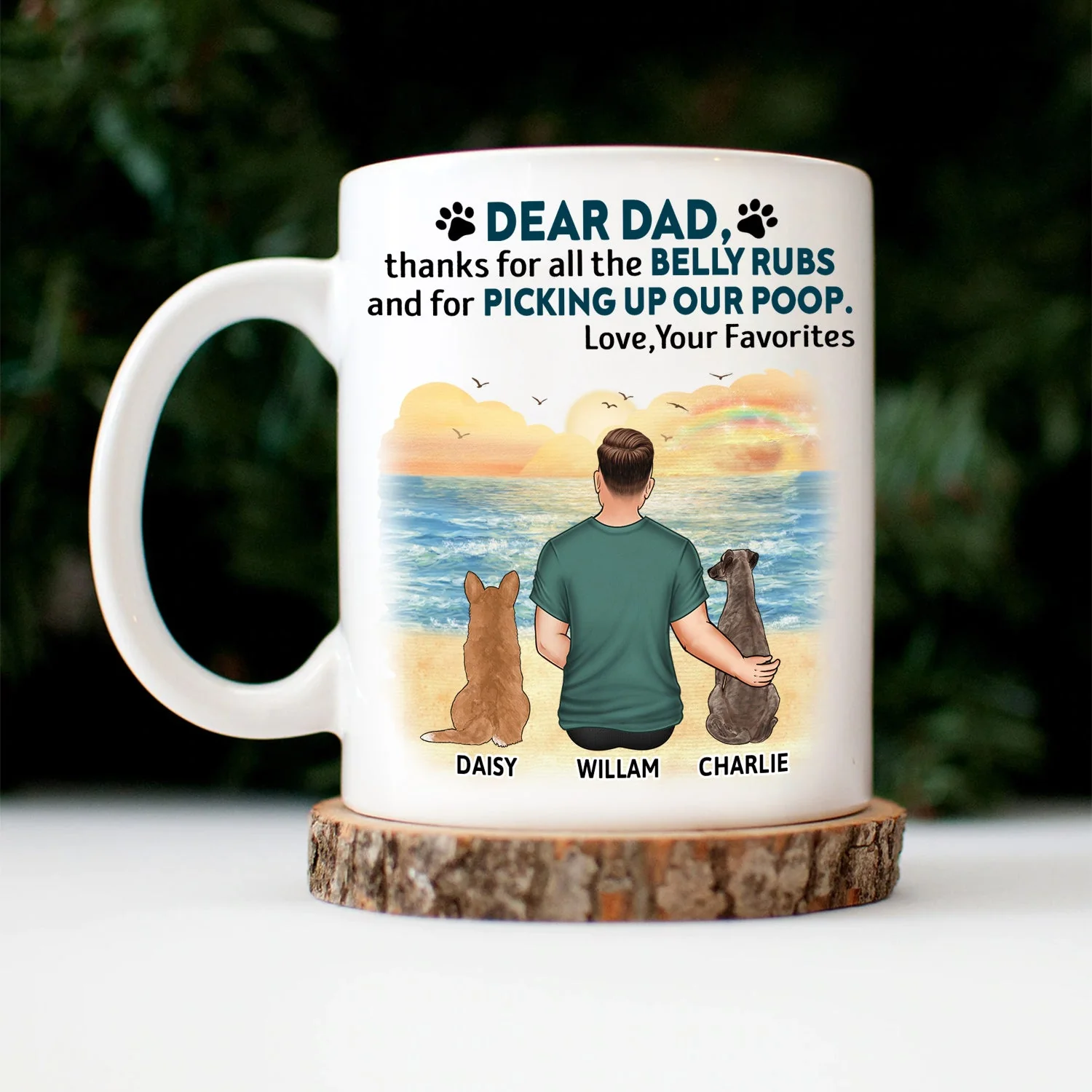 Thanks For All The Belly Rubs - Gift For Dog Lovers, Dog Mom, Dog Dad - Personalized Mug - Image 3
