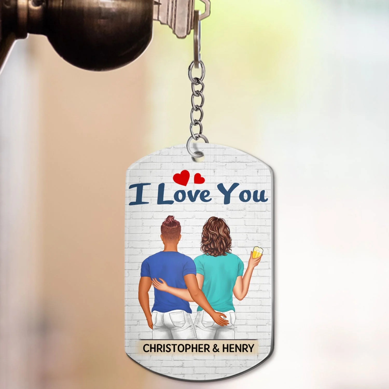 Thanks For All The Orgasms Backside - Anniversary, Funny Gift For Couples, Family - Personalized Aluminum Keychain - Image 3