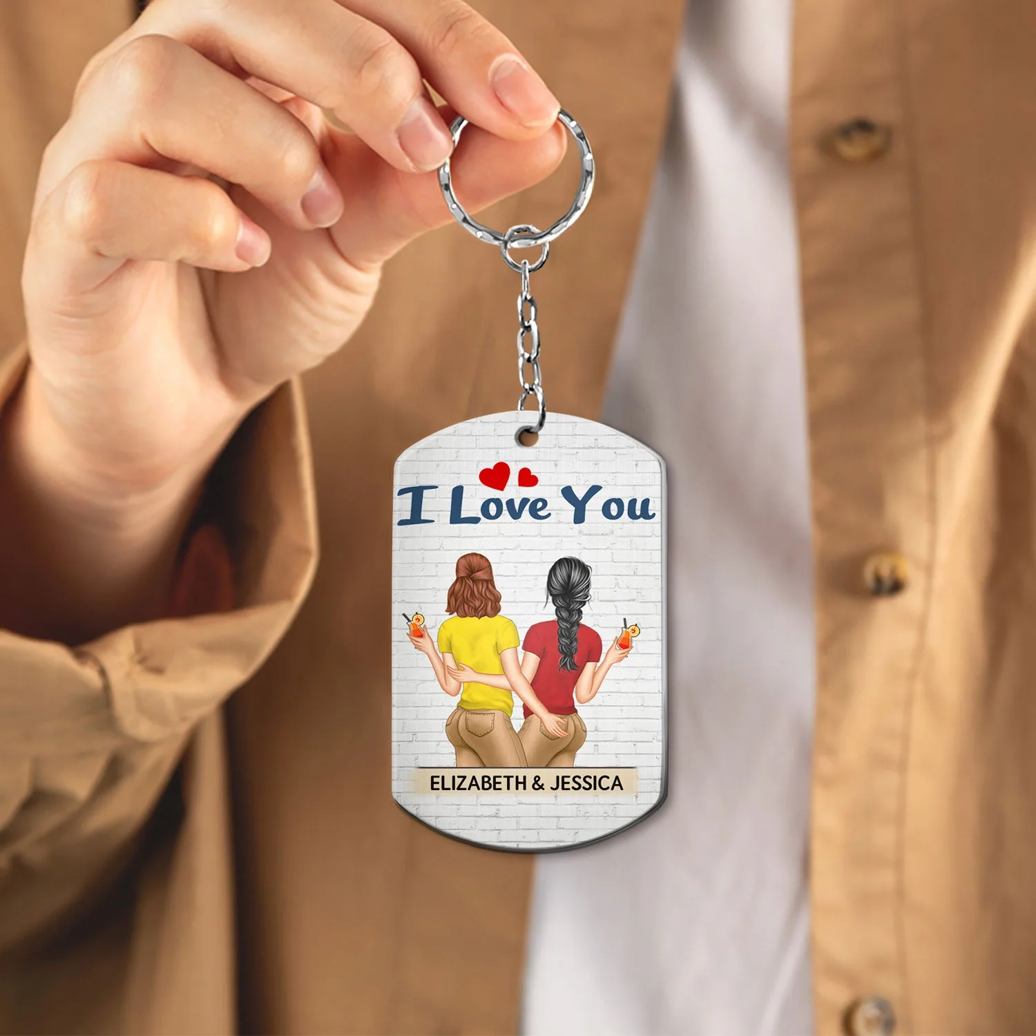Thanks For All The Orgasms Backside - Anniversary, Funny Gift For Couples, Family - Personalized Aluminum Keychain - Image 4