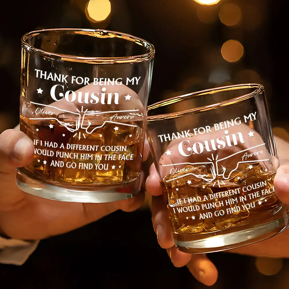 Thanks For Being My Brother - Personalized Whiskey Glass - Image 3
