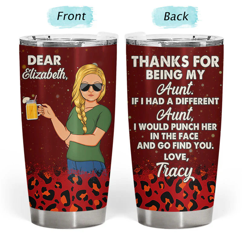Thanks For Being My Mother-In-Law Leopard Pattern - Family Gift - Personalized Custom Tumbler - Image 3