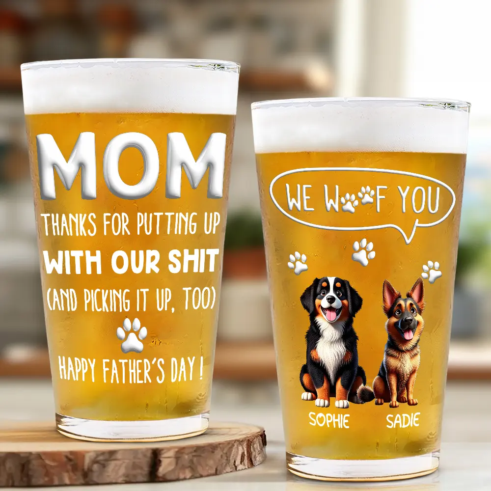 Thanks For Picking Up My Poop - Personalized Beer Glass - Image 2