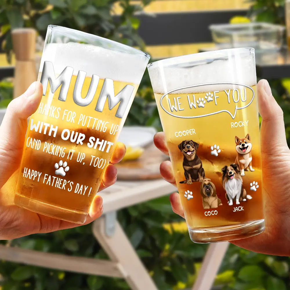 Thanks For Picking Up My Poop - Personalized Beer Glass - Image 4