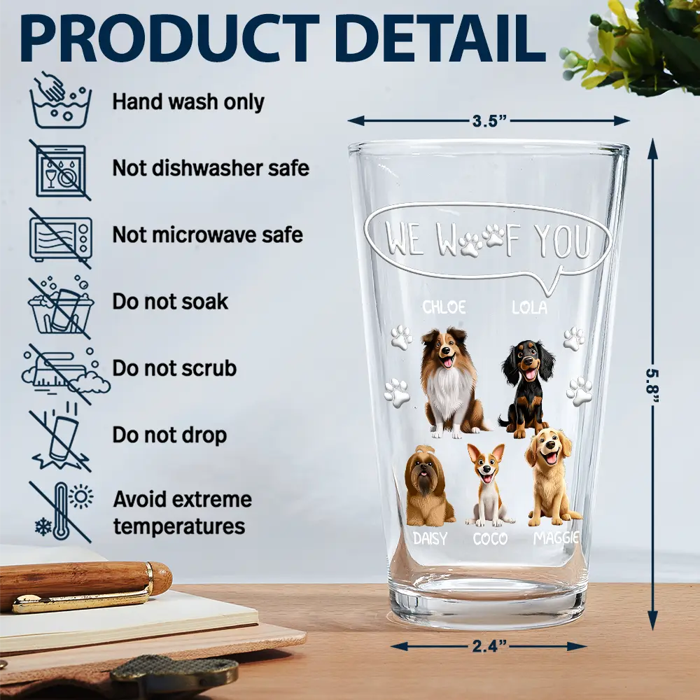 Thanks For Picking Up My Poop - Personalized Beer Glass - Image 5
