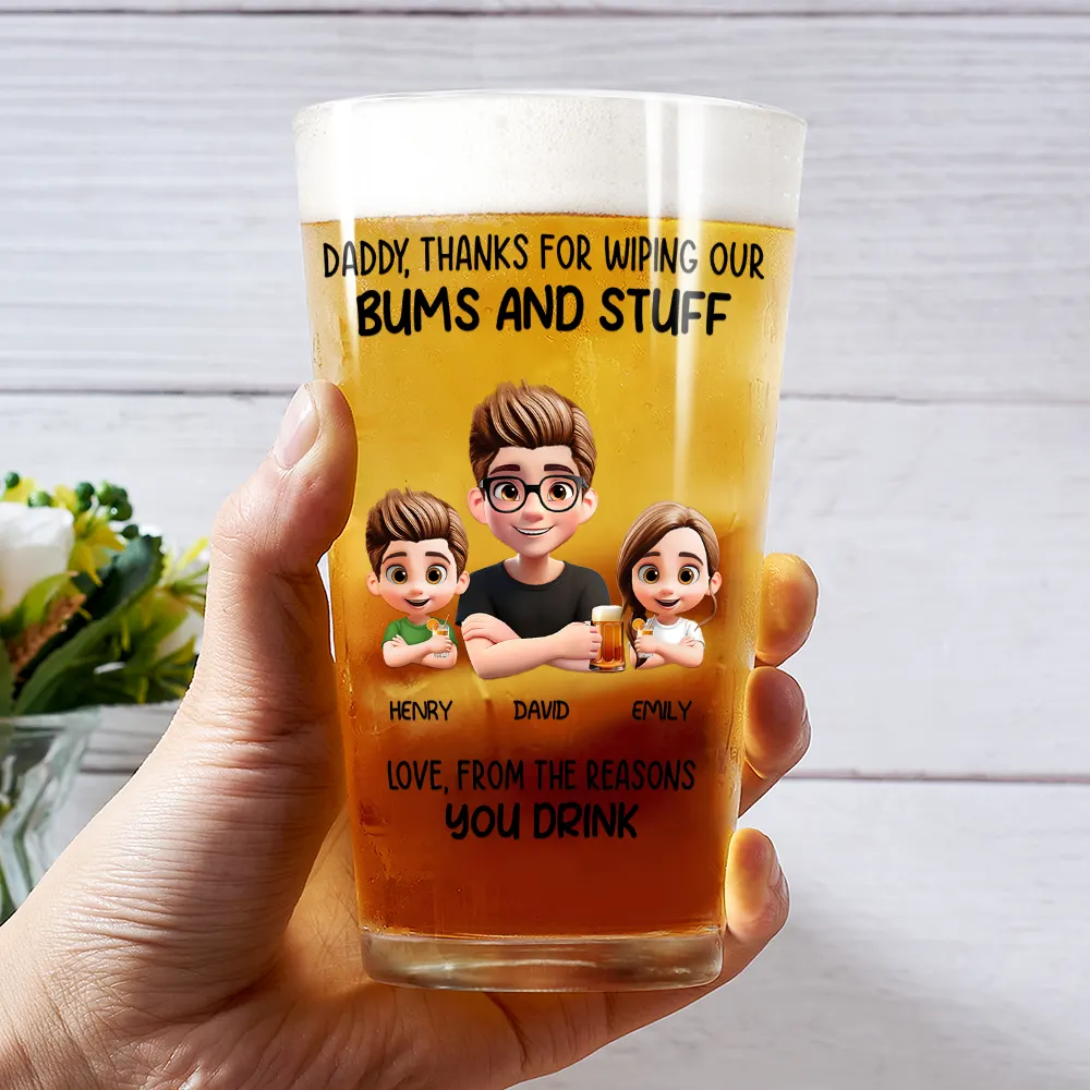 Thanks For Wiping My Stuff - Personalized Beer Glass - Image 3