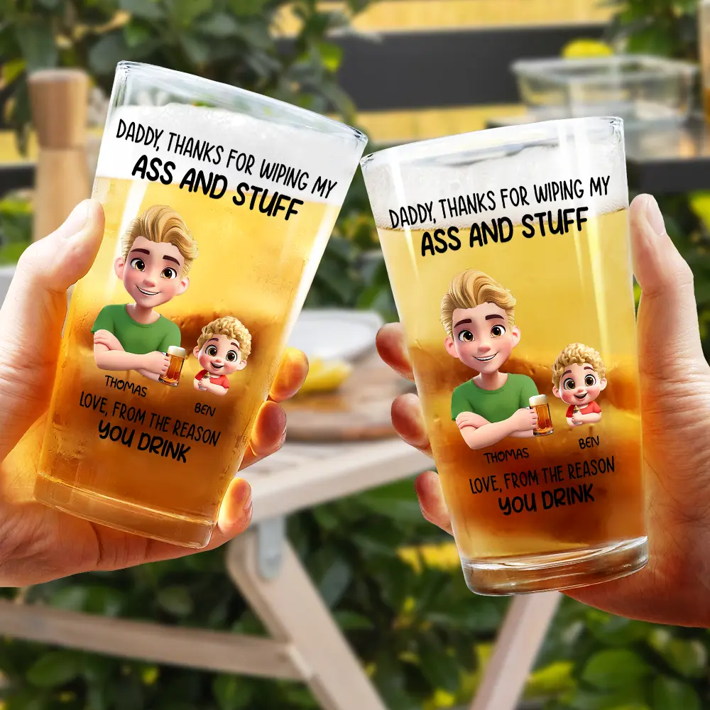 Thanks For Wiping My Stuff - Personalized Beer Glass - Image 4