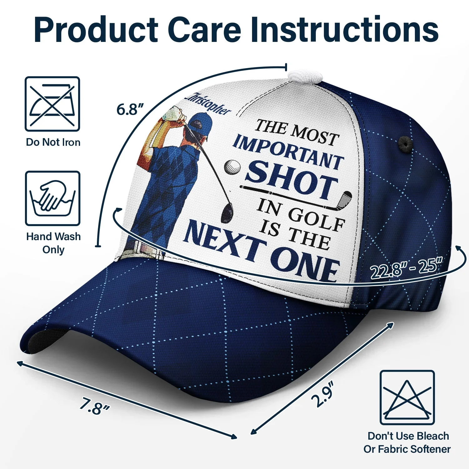 That's What I Do I Play Golf & I Know Things - Gift For Golfer - Personalized Classic Cap - Image 6