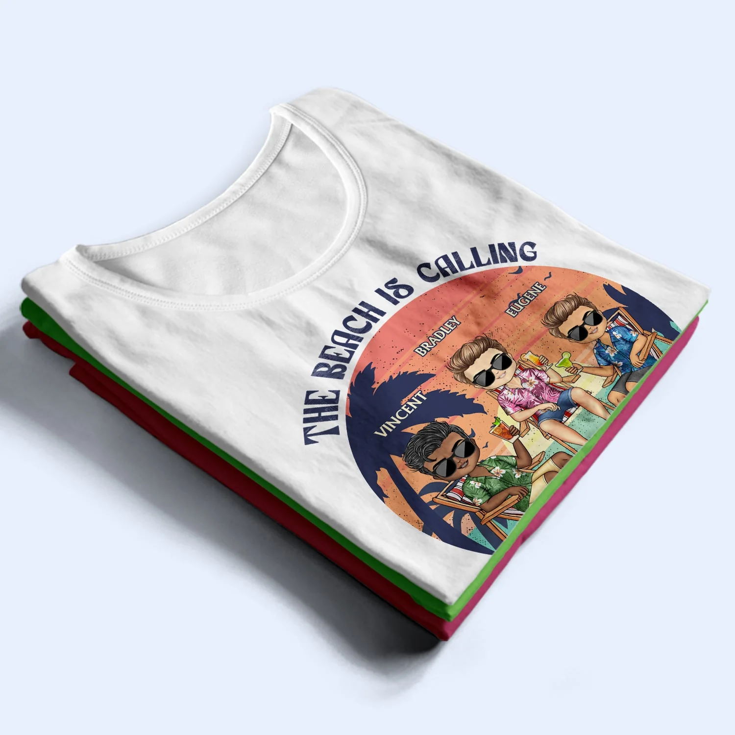 The Beach Is Calling And We Must Go Best Friends Retro - Summer Gift For Bestie, BFF - Personalized T Shirt - Image 2
