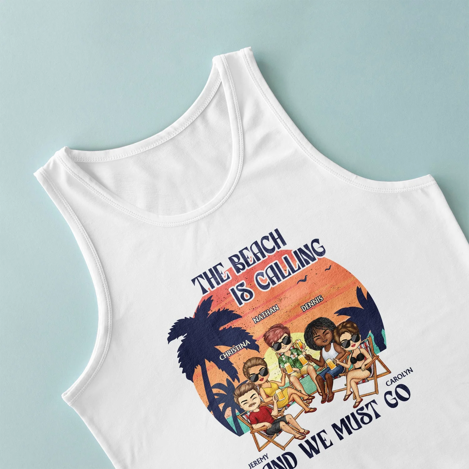 The Beach Is Calling And We Must Go Best Friends Retro - Summer Gift For Bestie, BFF - Personalized T Shirt - Image 3