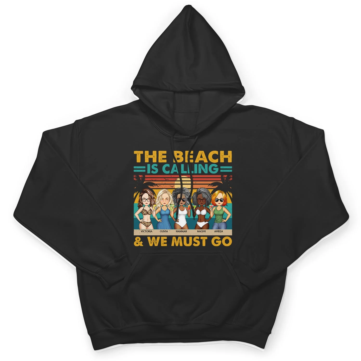 The Beach Is Calling And We Must Go Vintage - Vacation, Anniversary, Birthday Gift For Besties, Best Friends - Personalized Custom T Shirt - Image 4