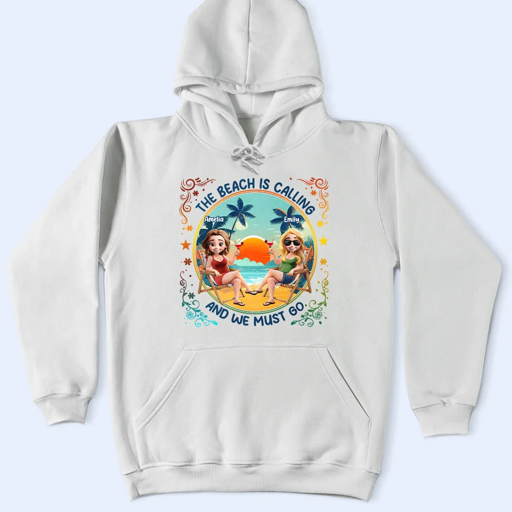 The Beach Is Calling Now - Personalized T Shirt - Image 4