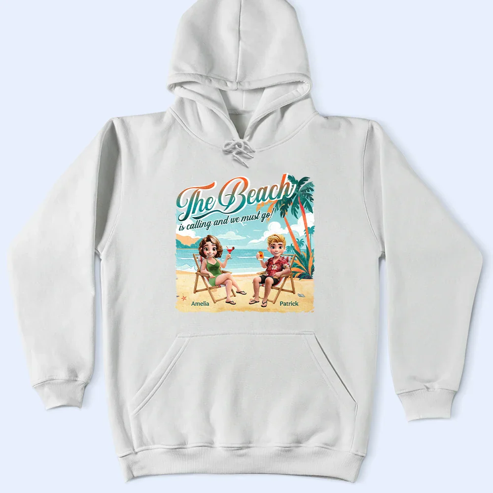 The Beach Is Calling We Must Go - Personalized T Shirt - Image 4