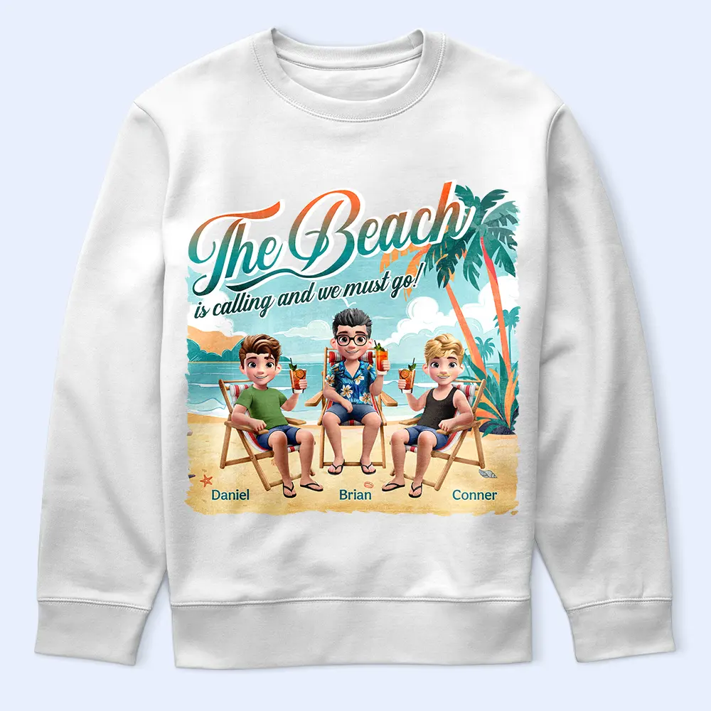 The Beach Is Calling We Must Go - Personalized T Shirt - Image 5