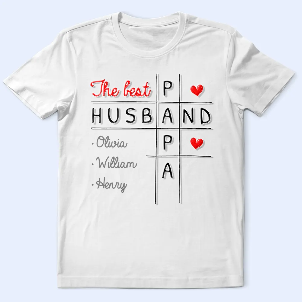 The Best D Husband Dad Funny Kid Name Word Game - Personalized T Shirt - Image 2