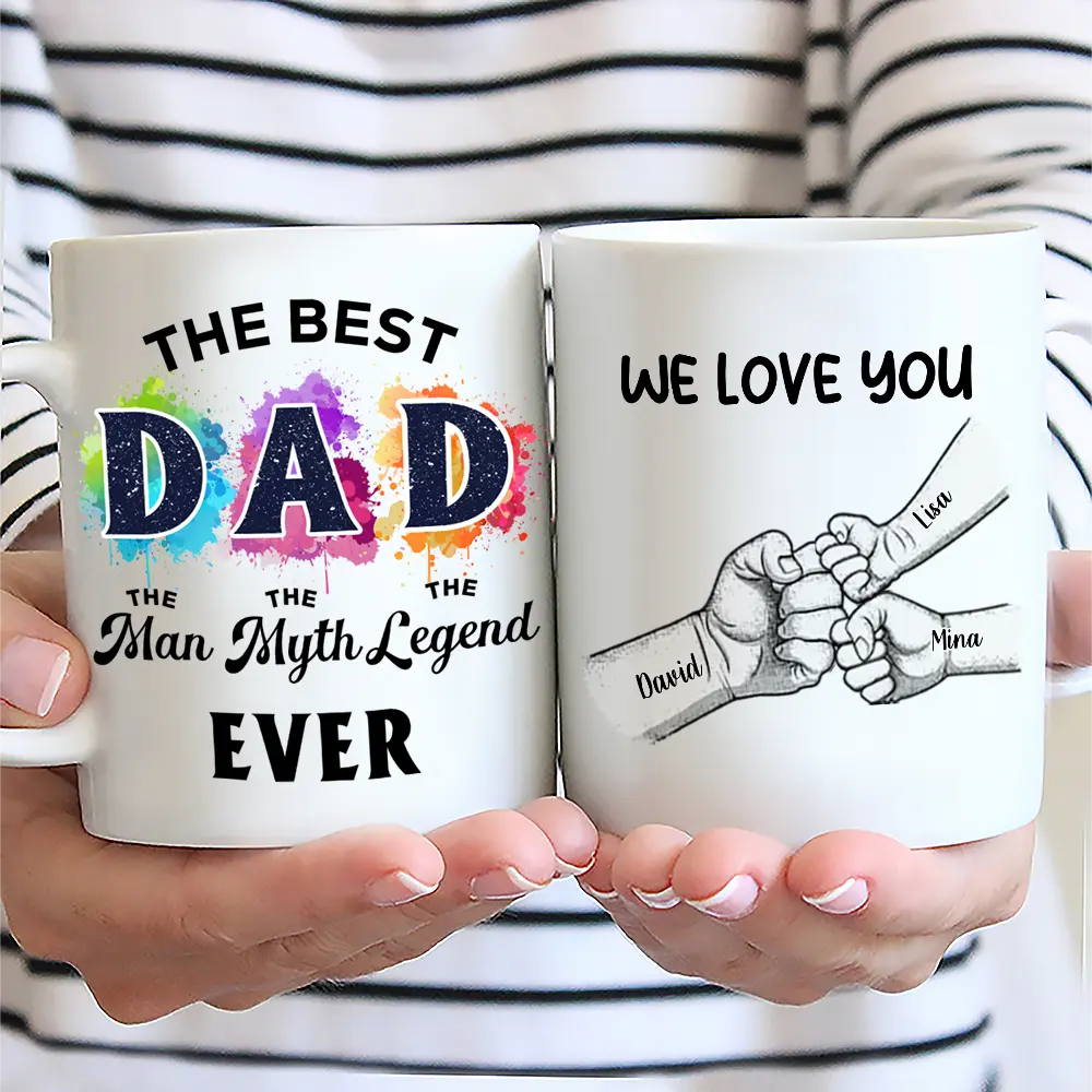The Best Dad The Man The Myth - Personalized Mug - Image 2