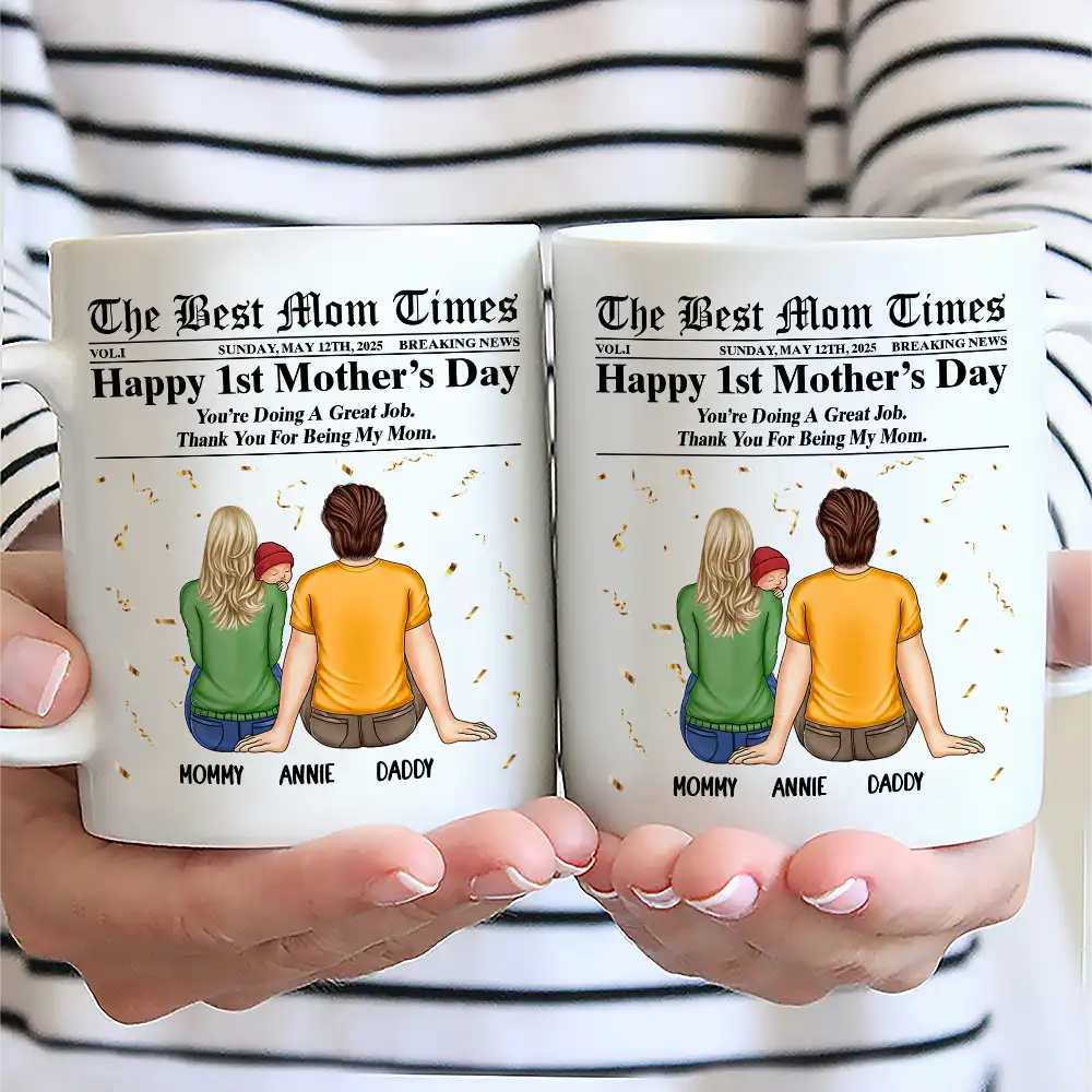 The Best Mom Times New Mom - Personalized Mug - Image 2