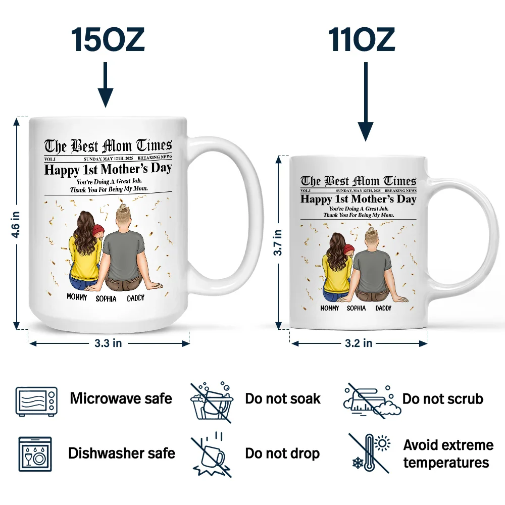 The Best Mom Times New Mom - Personalized Mug - Image 4