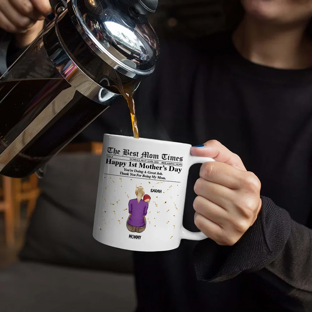 The Best Mom Times New Mom - Personalized Mug - Image 5