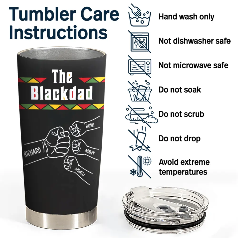 The Blackfather Fist Bump - Personalized Tumbler - Image 5