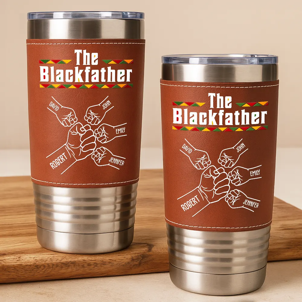 The Blackfather - Personalized Leather Tumbler