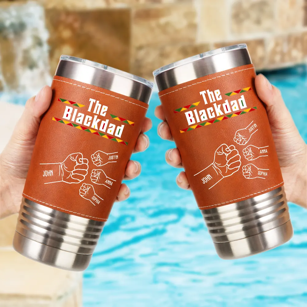 The Blackfather - Personalized Leather Tumbler - Image 2