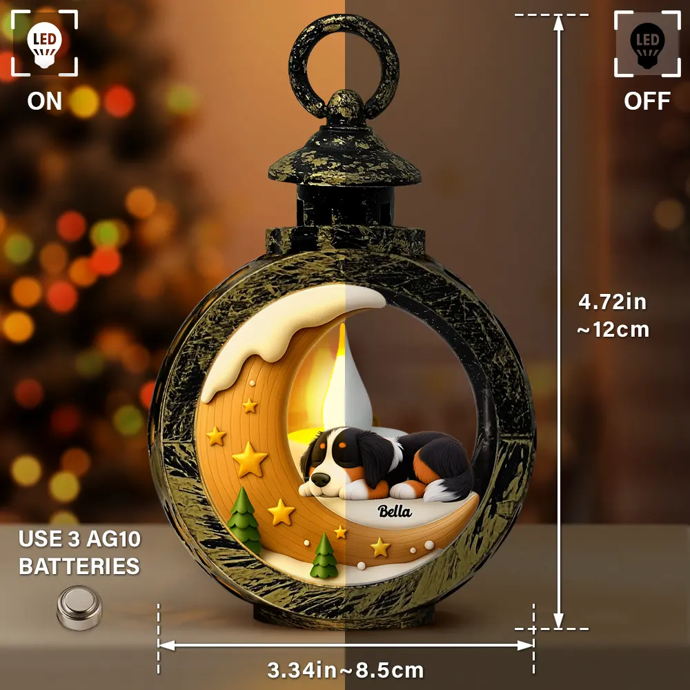 The Brightest Star In The Sky Dog Memorial - Personalized Candlelight Lantern Ornament - Image 4