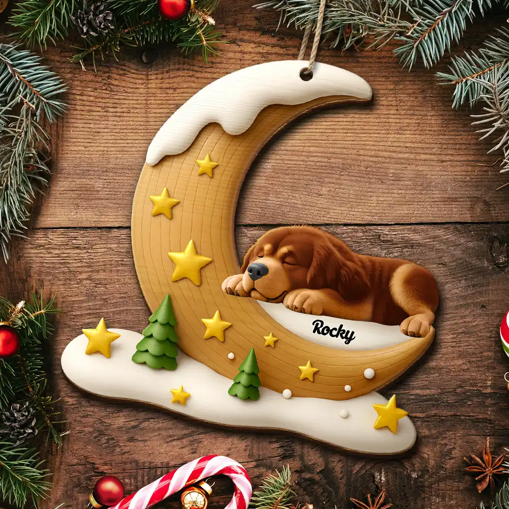 The Brightest Star In The Sky Dog Memorial - Personalized Custom Shaped Wooden Ornament - Image 6