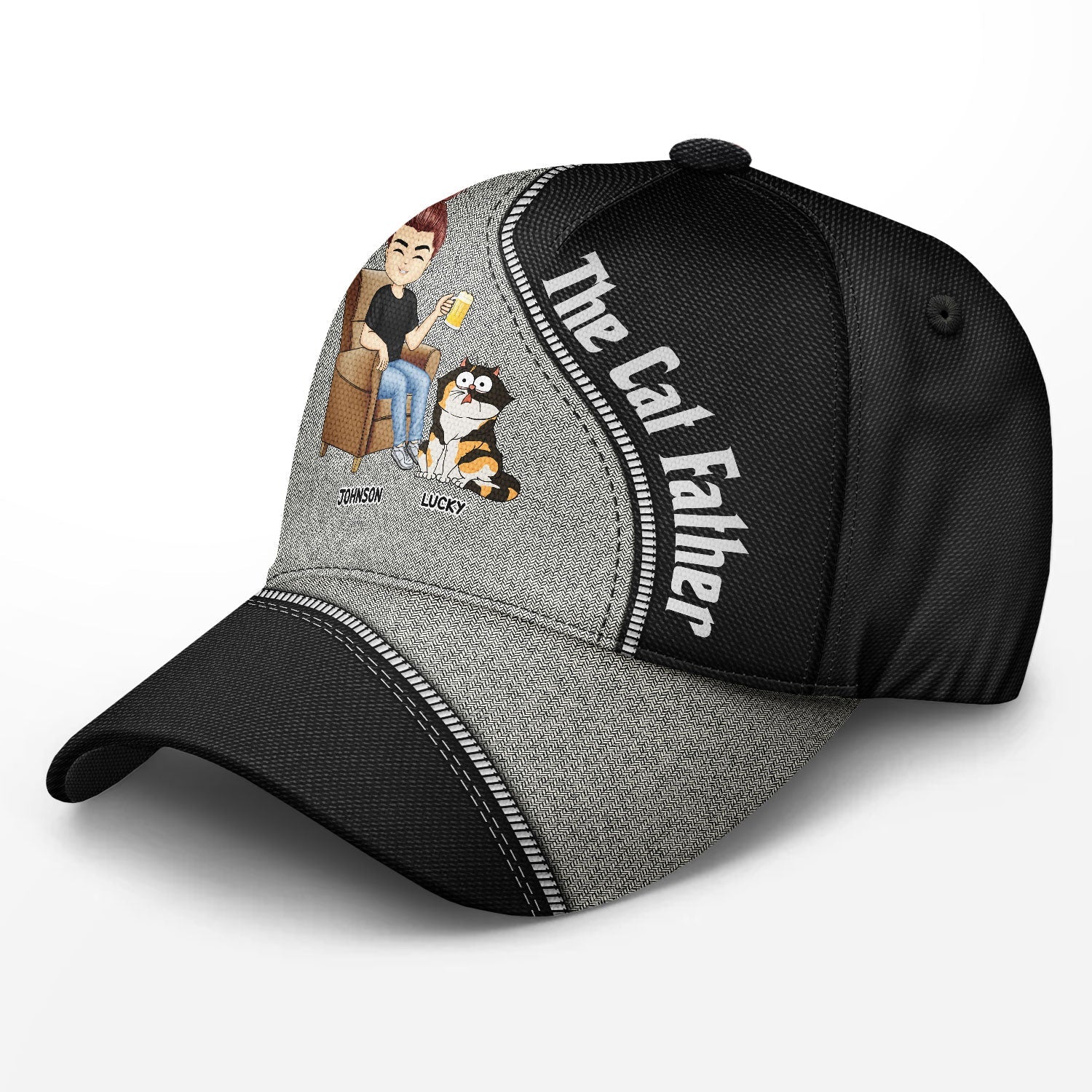 The Cat Father - Personalized Classic Cap - Image 2