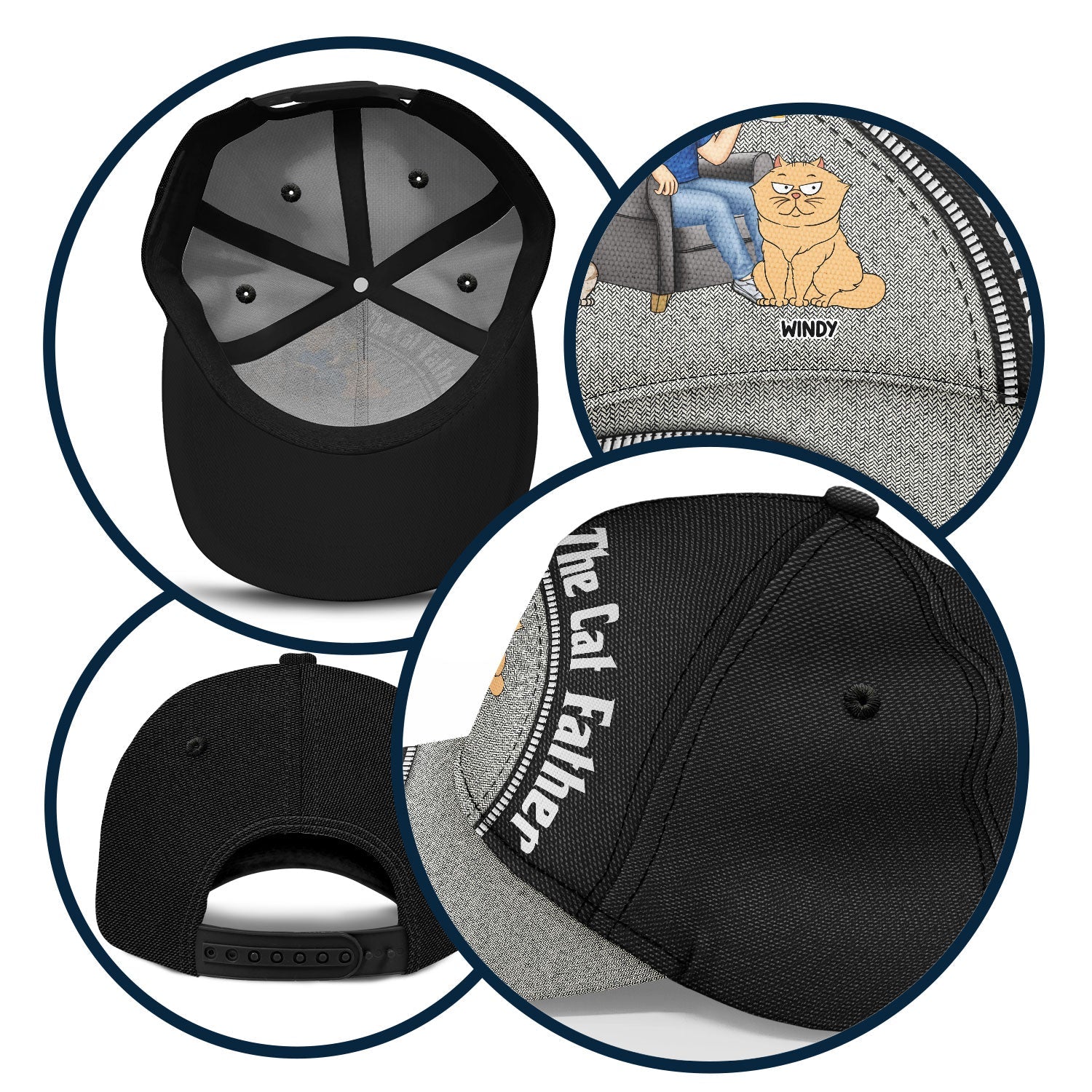 The Cat Father - Personalized Classic Cap - Image 5