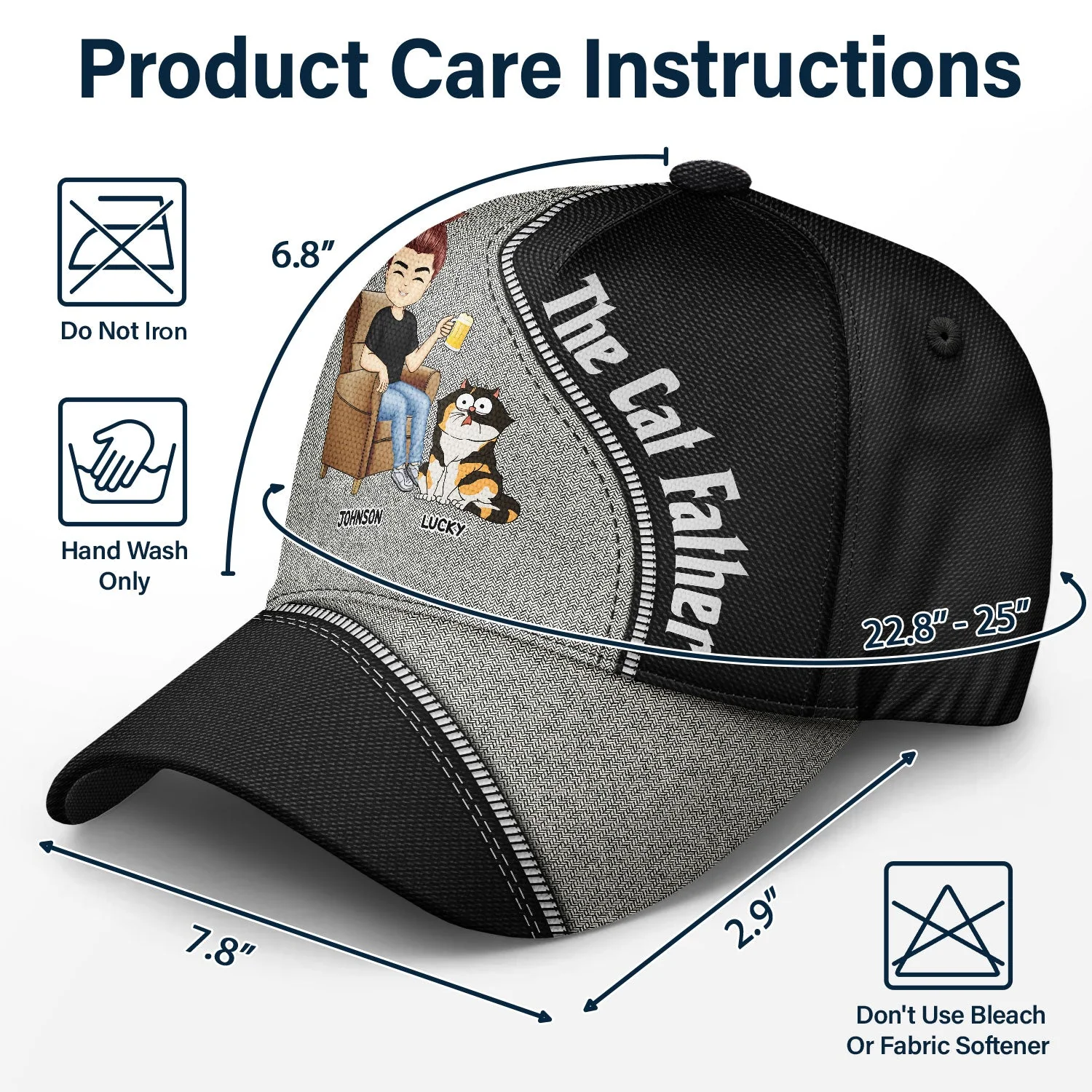The Cat Father - Personalized Classic Cap - Image 6