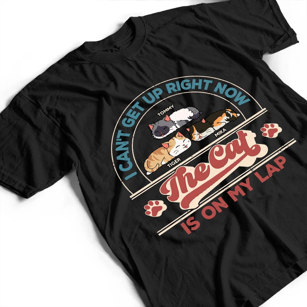 The Cat Is On My Lap - Personalized T Shirt - Image 3