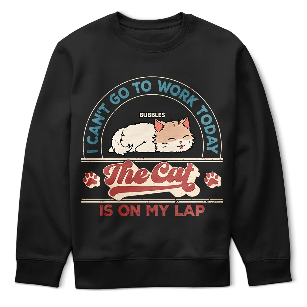 The Cat Is On My Lap - Personalized T Shirt - Image 5