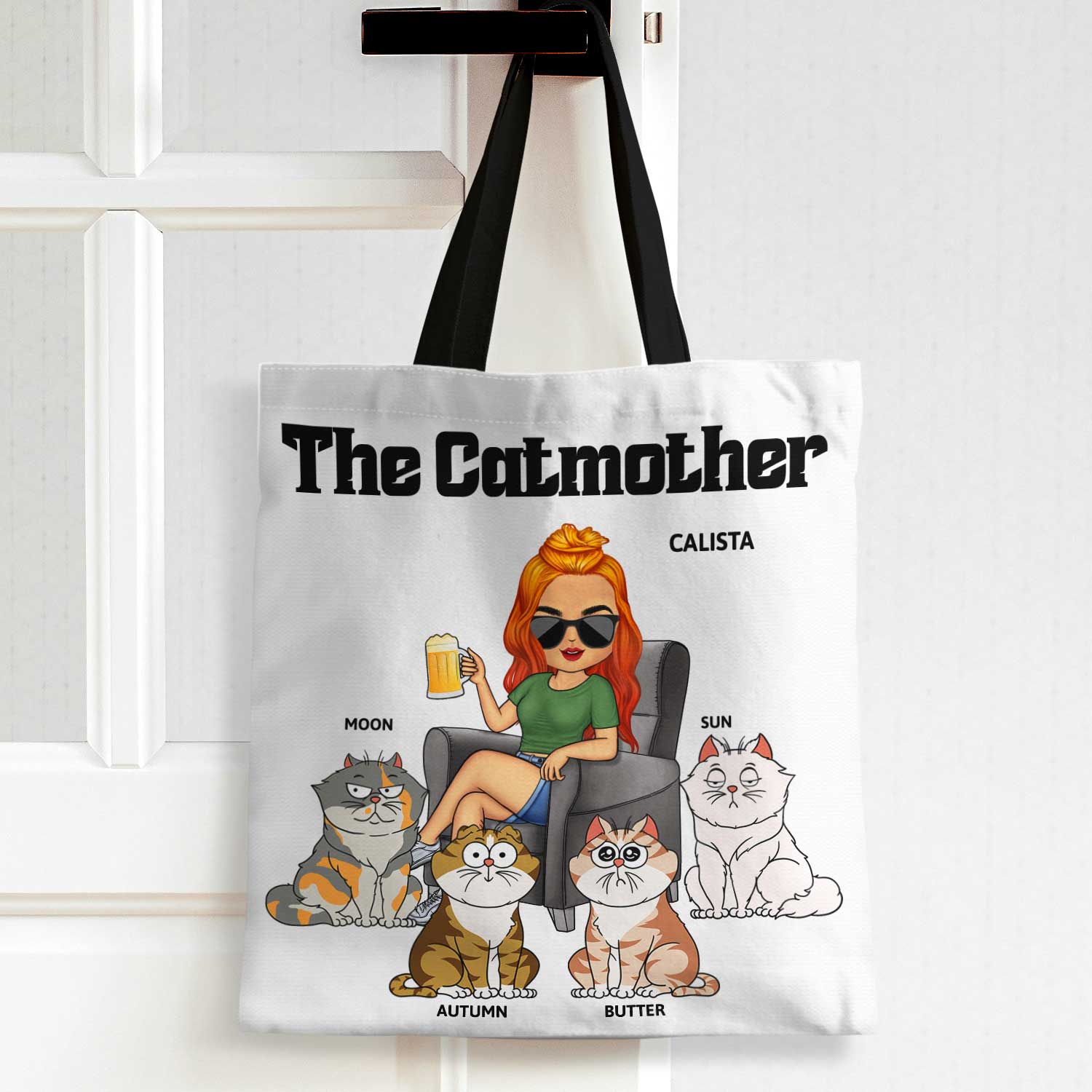 The Cat Mother - Birthday, Loving Gift For Cat Mom, Cat Lovers, Women - Personalized Zippered Canvas Bag - Image 2