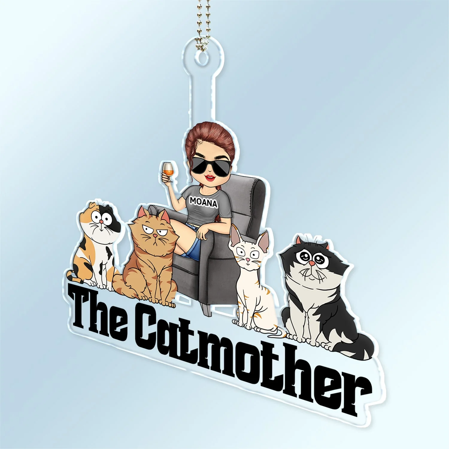 The Cat Mother - Gift For Cat Moms, Cat Lovers - Personalized Acrylic Car Hanger - Image 2
