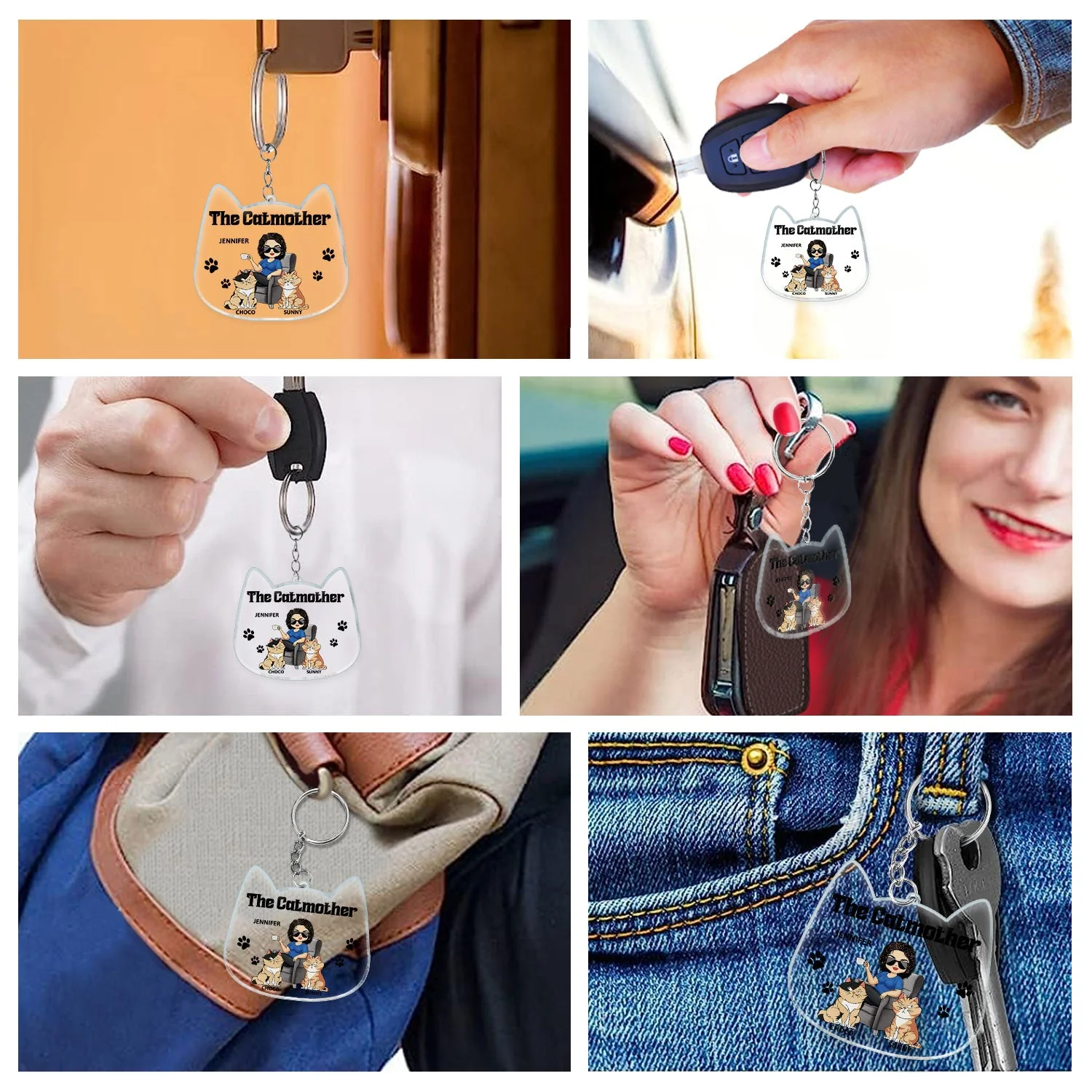The Cat Mother - Gift For Cat Moms, Cat Lovers, Women - Personalized Acrylic Keychain - Image 6