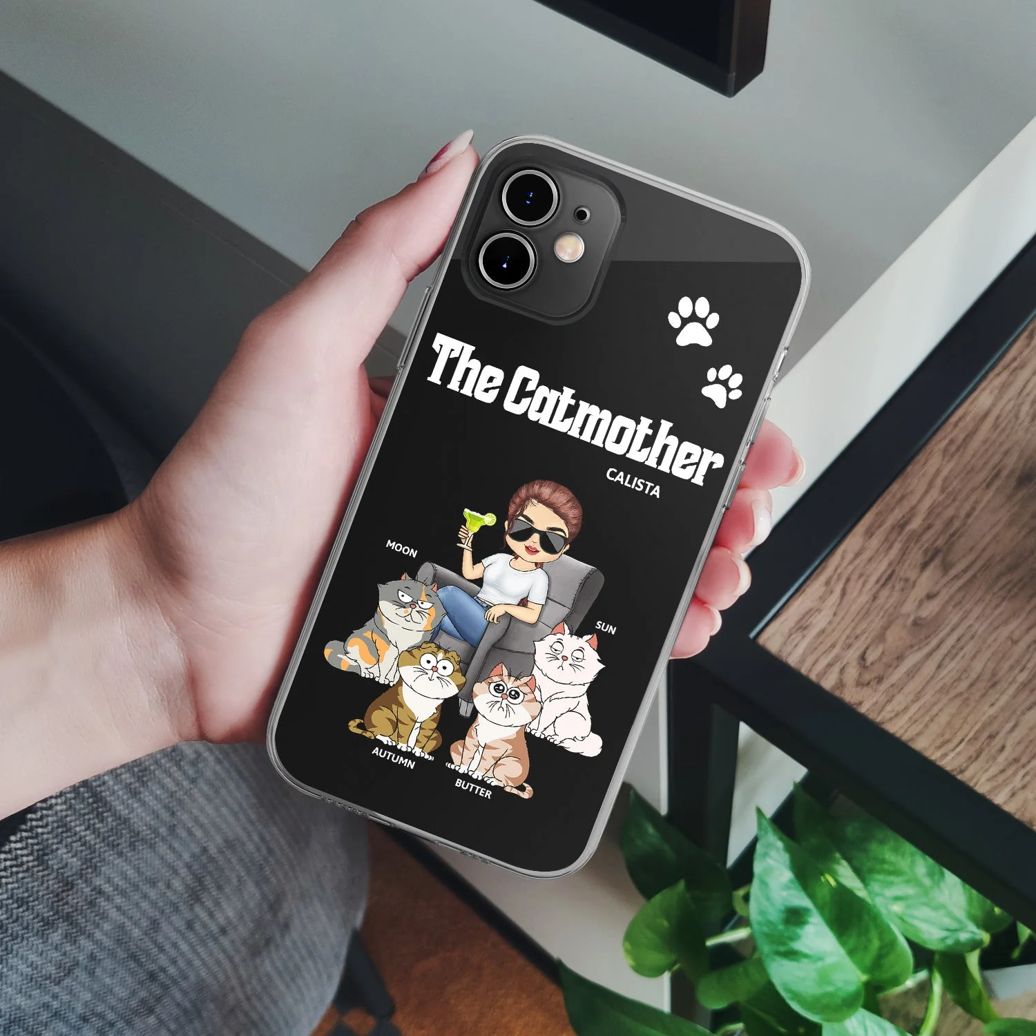 The Cat Mother - Gift For Cat Moms, Cat Lovers, Women - Personalized Clear Phone Case - Image 4