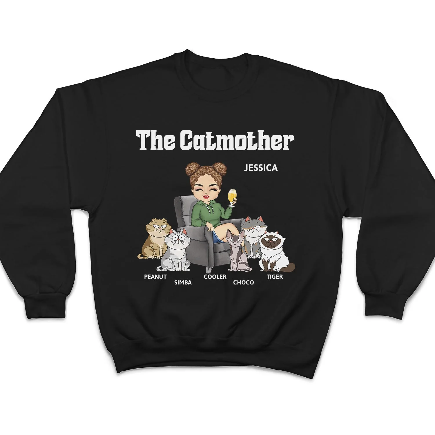 The Cat Mother - Gift For Cat Moms, Cat Lovers, Women, Yourself - Personalized T Shirt - Image 5