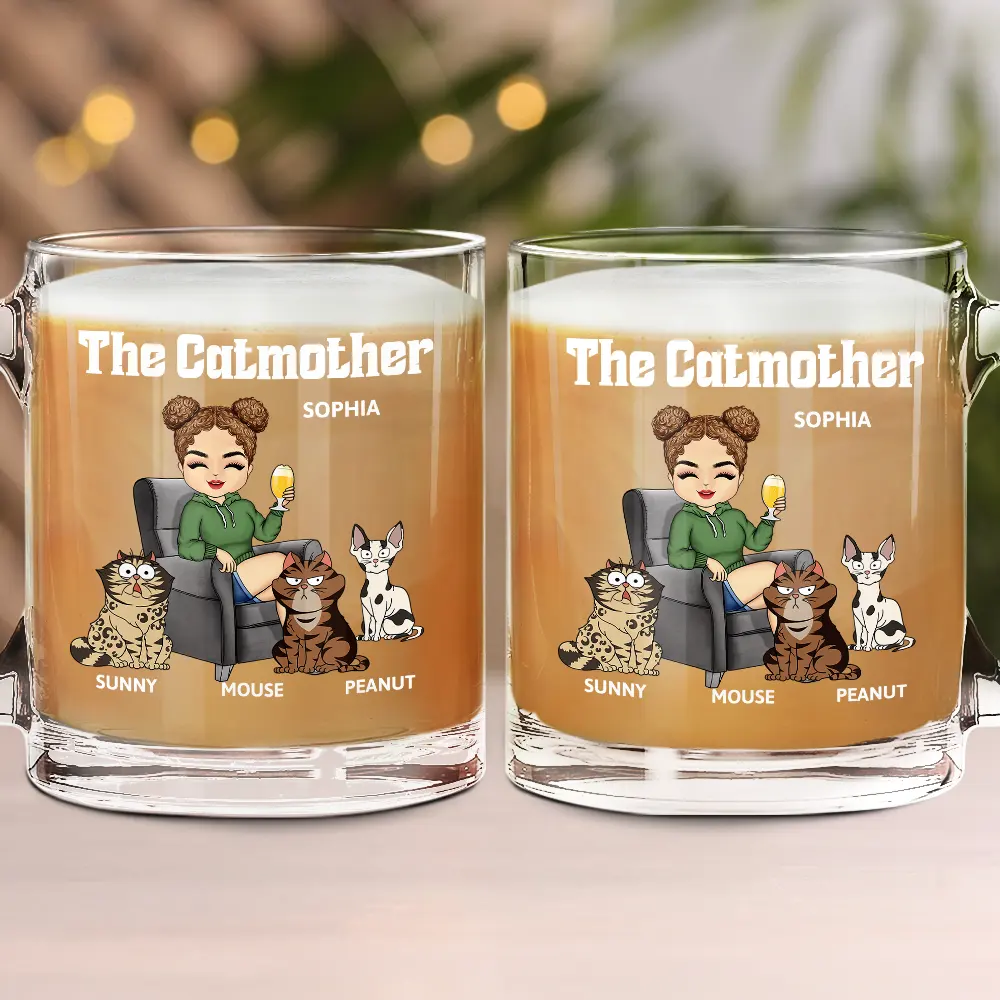 The Cat Mother - Personalized Glass Mug - Image 2