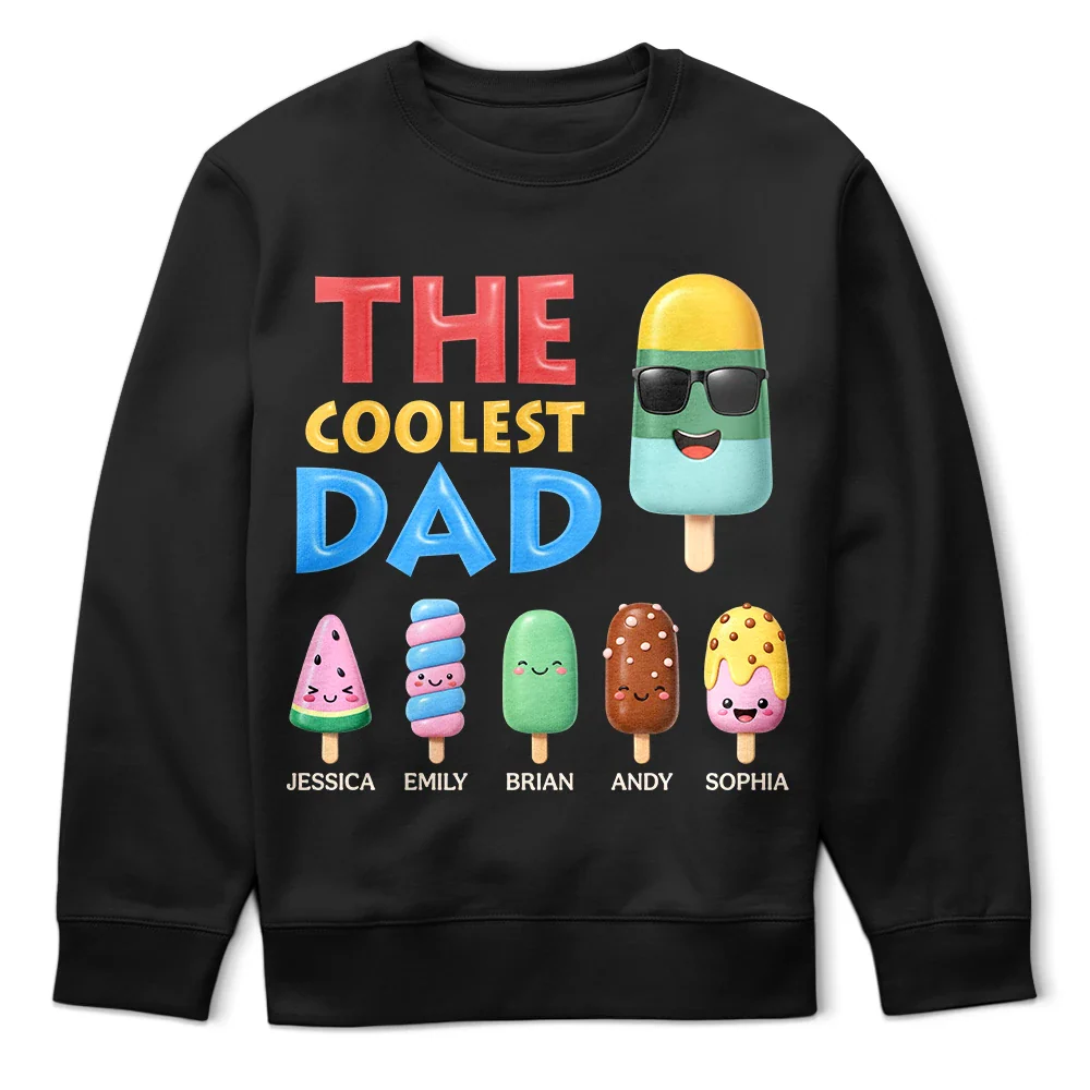 The Coolest Pop Grandpa Dad - Personalized T Shirt - Image 5
