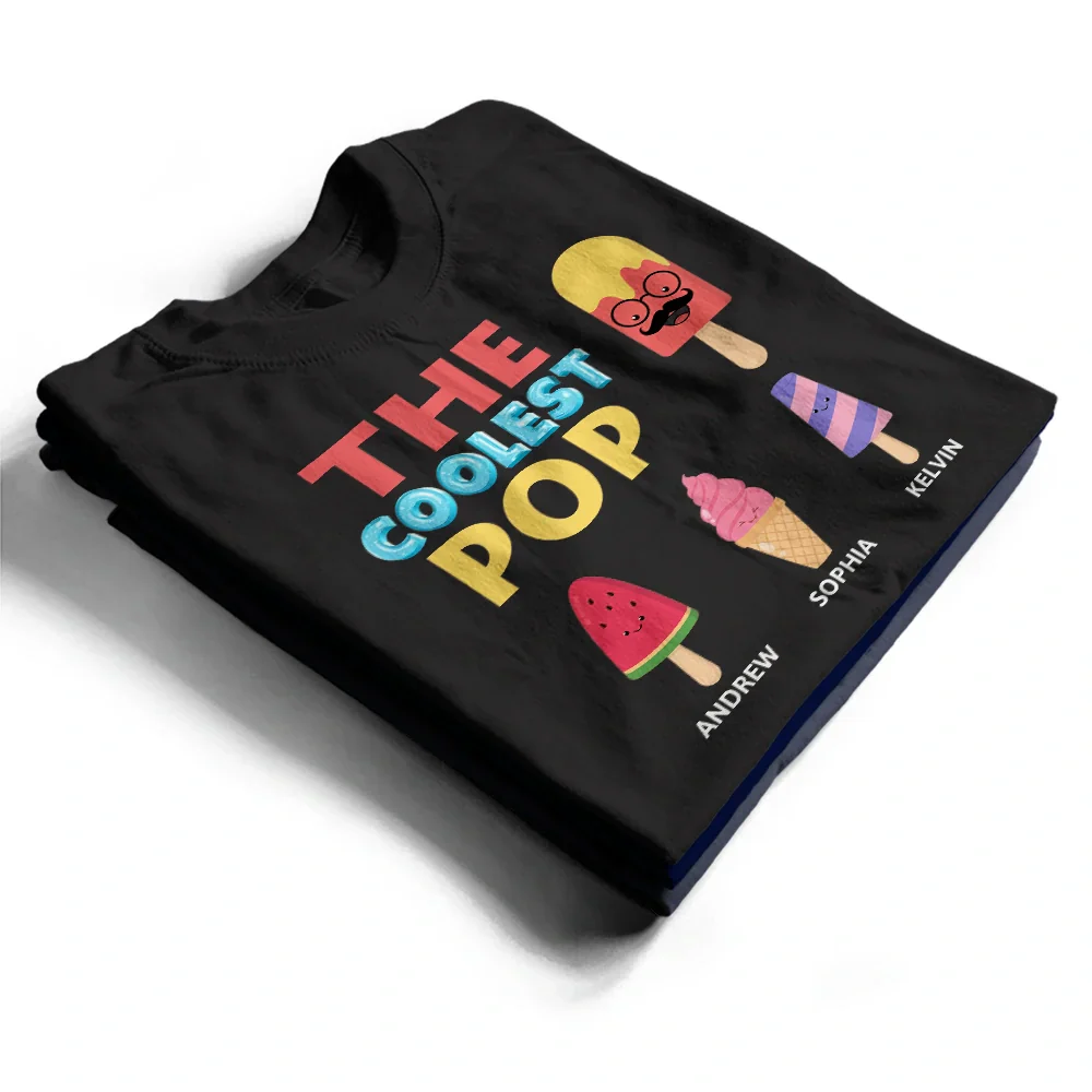 The Coolest Pop Papa - Personalized T Shirt - Image 2