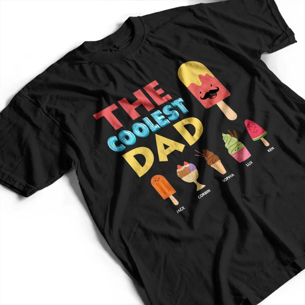 The Coolest Pop Papa - Personalized T Shirt - Image 3