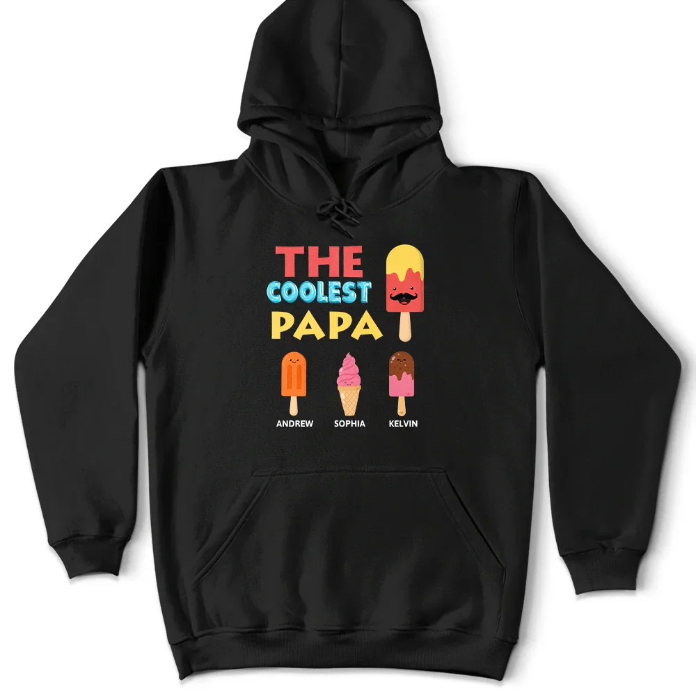The Coolest Pop Papa - Personalized T Shirt - Image 4