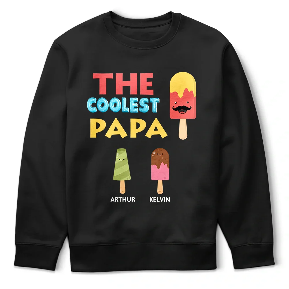 The Coolest Pop Papa - Personalized T Shirt - Image 5