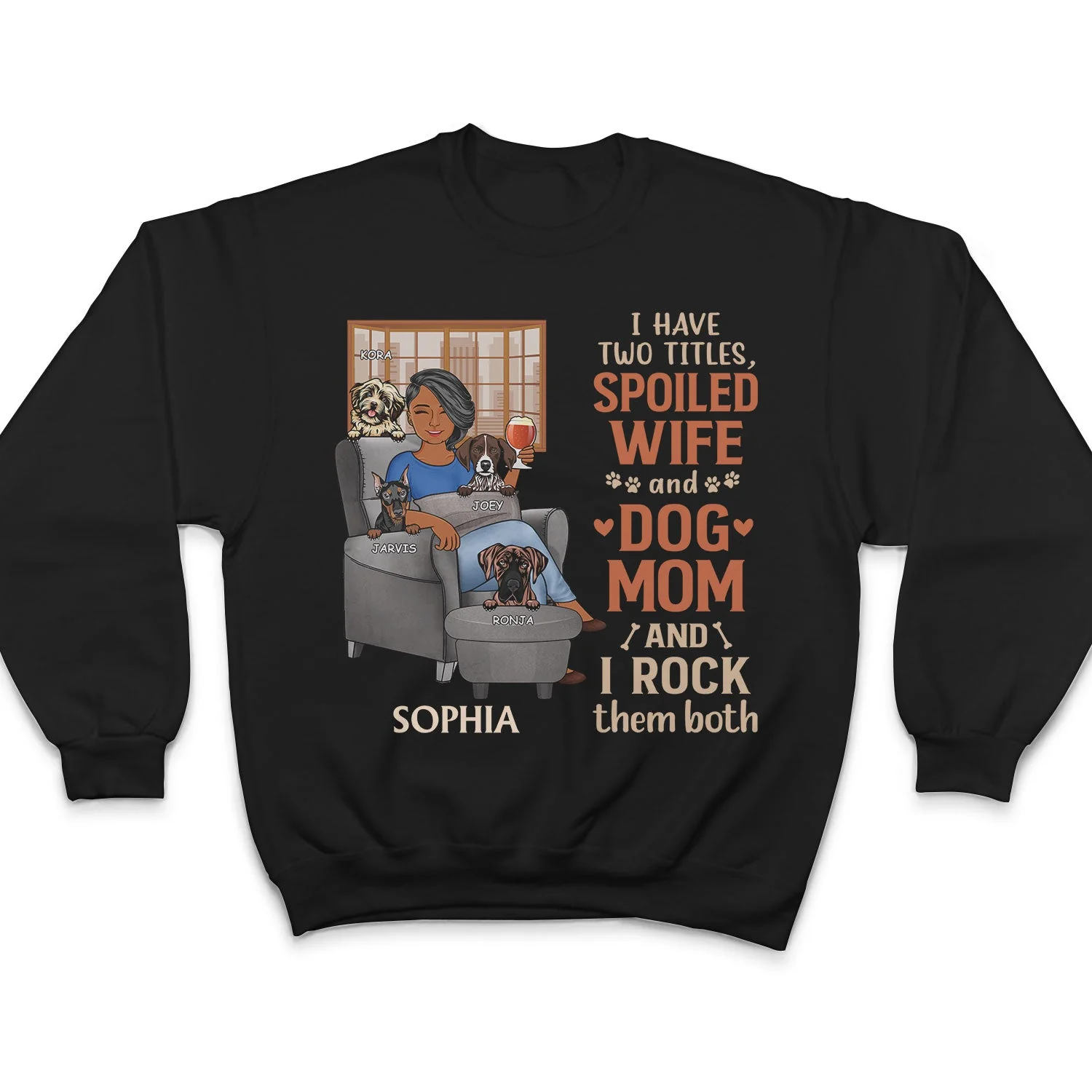 The Crazy Dog Lady Best Dog Mom Ever - Dog Lovers Gift - Personalized Custom T Shirt - Image 5